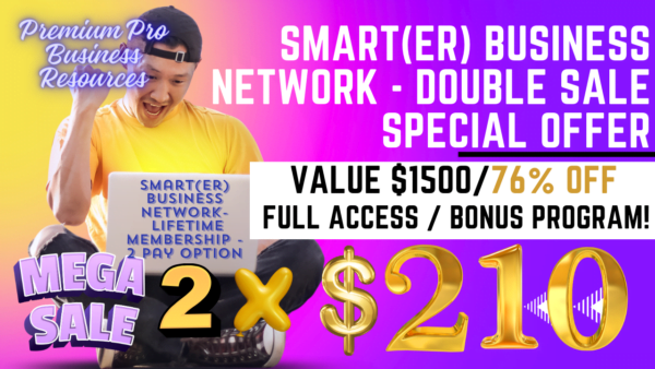 SMART(ER) Business Network Lifetime Membership 2 Pay Option Sale Banner