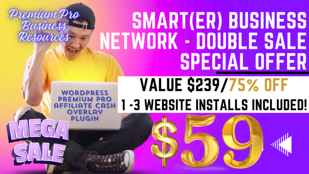 SMART(ER) Business Network Tool - Premium Pro WordPress Affiliate Cash Overlay Plugin Sale Banner