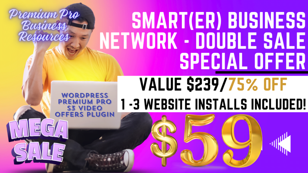 SMART(ER) Business Network Tools - WordPress Premium Pro S3 Video Offers Plugin Sale Banner