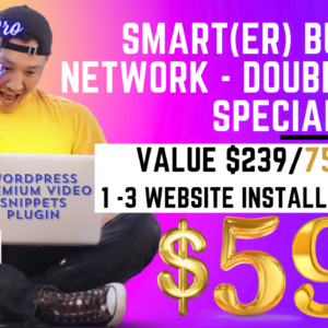 SMART(ER) Business Network Tools - WordPress Video Snippet Plugin Sale Banner