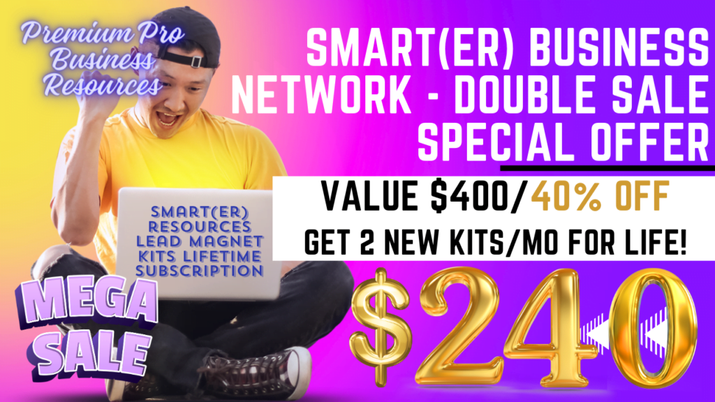 SMART(ER) Business Resources Lead Magnet Kits Lifetime Subscription Sale Offer Banner