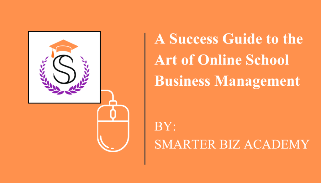 Black and White Simple Online School Single-Side Business Card